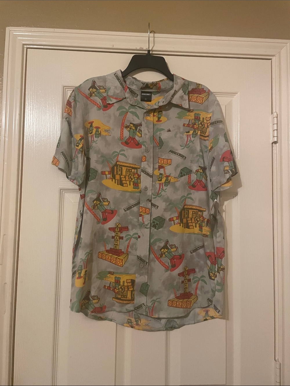 Minecraft Boys Button Down Shirt Size: XL